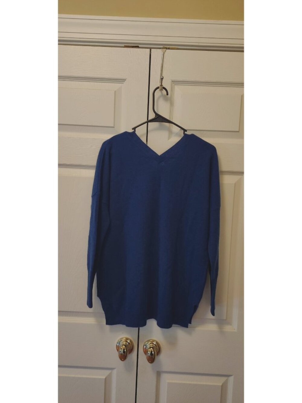 Women Max Studio Royal Blue V Neck Max Studio 2 Ply Cashmere Sweater Size S